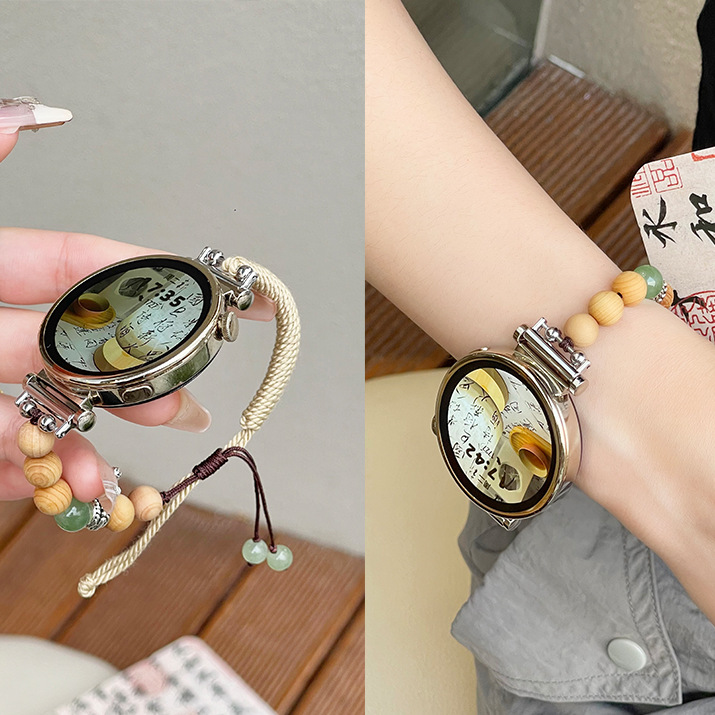 For Huawei GT5/4 Watch with GT2Pro Beaded Watch3 Cute 43 High Sense 41mm Sandalwood Beads Female 6