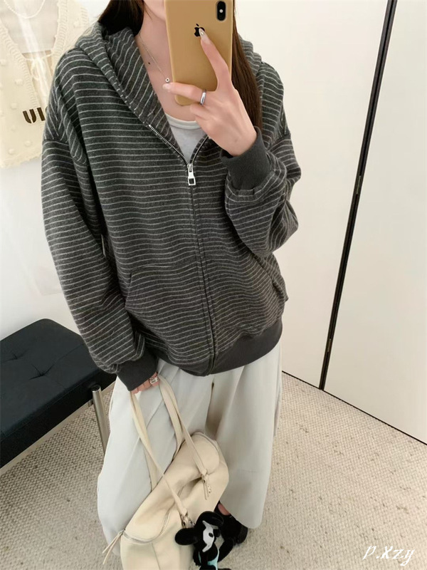021慵懒风圆领卫衣女秋季新款薄款宽松韩版oversize女式上衣bf外|undefined