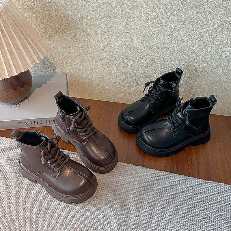 Kinder-Ankle-Boots | Zehensteg-Design mit angedeuteter Schlitzspitze für Mädchen und Jungen, seitlicher Reißverschluss, warm gefütterte Varianten für Herbst und Frühling_voghion.com