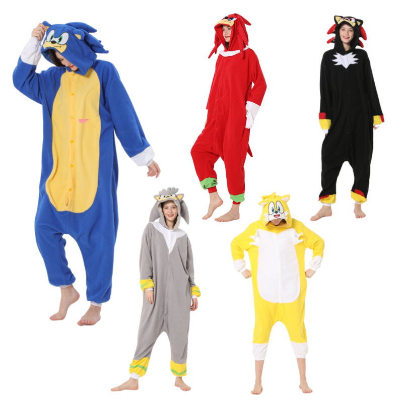 Cross-border cartoon animal one-part pajamas Halloween Christmas fleece couple pajamas Sauknik Stiezi