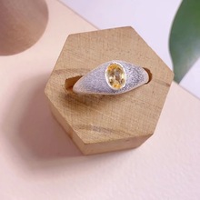 水晶戒指s925银精工镶嵌紫水晶黄水晶石榴石橄榄石纯净体款式新颖