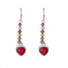 Zirconium heart-shaped, earrings heart shaped, crystal, accessory, ebay
