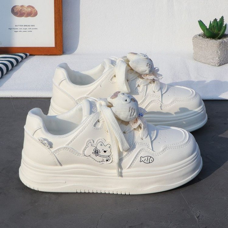 2026 Spring Versatile Casual Student Women's Shoes, Women's Thick-Soled White Sneakers, Unique Cute Platform Shoes 2026 Spring Versatile Casual Student Women's Shoes, Women's Thick-Soled White Sneakers, Unique Cute Platform Shoes