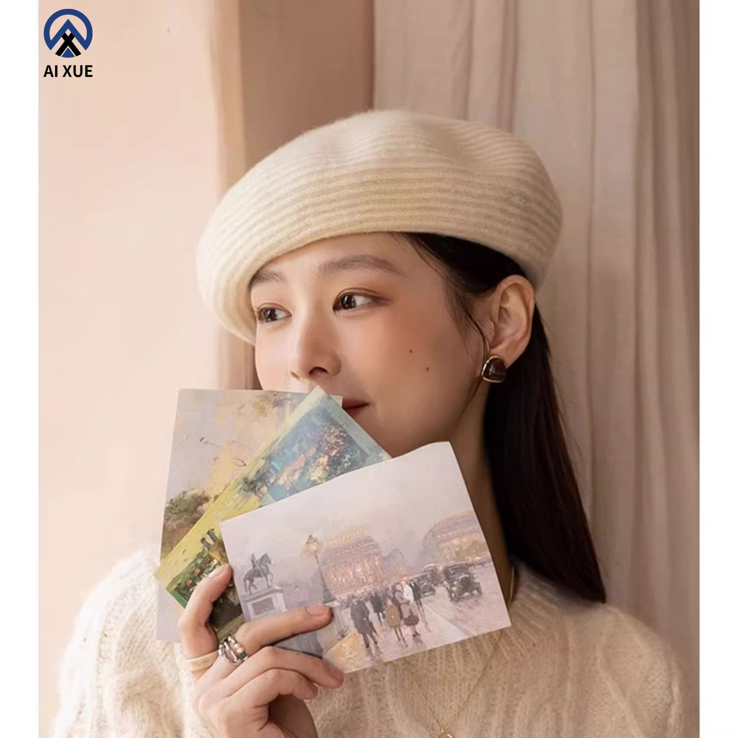 Otoño y invierno de moda de lana Boina niños retro sombrero japonés Inglés elegante sombrero pintor temperamento