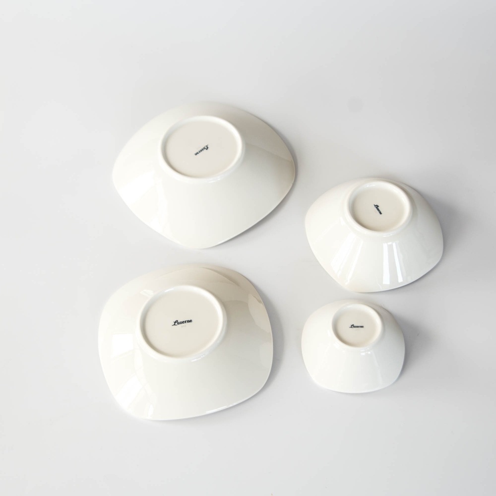 Tazón cuadrado de cerámica Lu Cang LZ, tazón para sopa, tazón para ensalada, tazón para servir frutas, tazón para fideos, material de porcelana blanca, seguro.