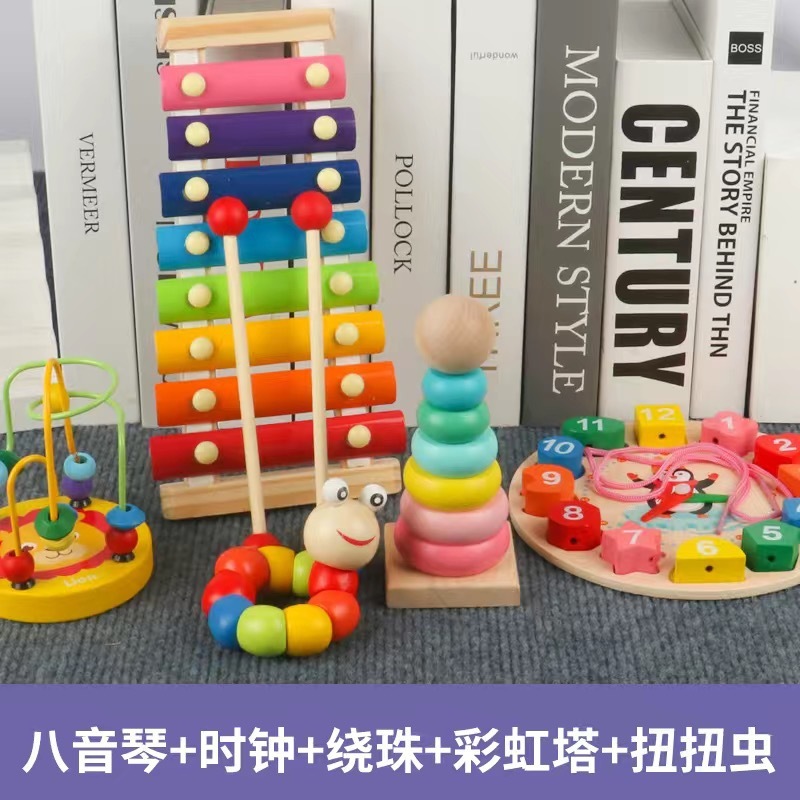 早期教育知育玩具子供木製赤ちゃんのおもちゃオルフ八音ピアノ子供ノックピアノセット木製教育遊び|undefined