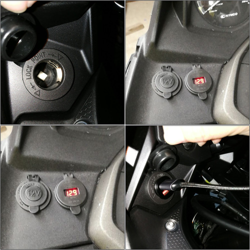 Automotive motorcycle cigarette lighter power socket modification for 12-24V use high-power socket power extraction plug