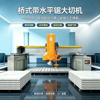 定制桥式水平切石机 多功能石材荒料切割机械 自动根切龙门大切机