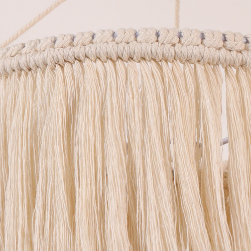 Factory Direct Supply Home Cotton Rope Lampshade Boutique Decor Handmade Lantern Weave Long Tassel Bedside Pendant Lampshade