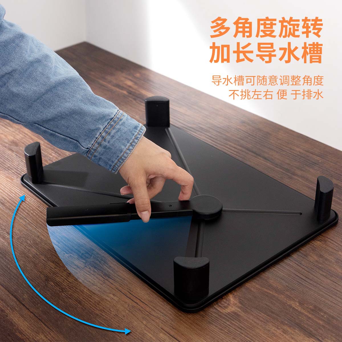 Rejilla de drenaje de platos negros transfronterizos con tubo de cuchillo y tenedor, mesa de cocina, estante para platos de una sola capa, estante para fregadero de vajilla