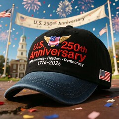 跨境新款美国独立日250周年复古纪念棒球帽
