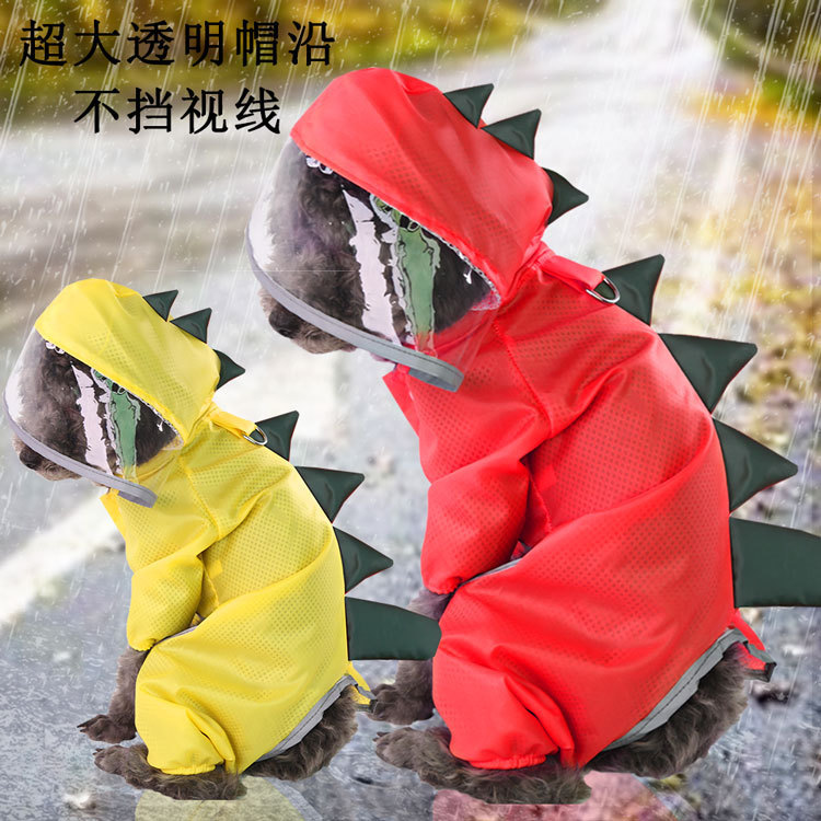 Mascota gato perro impermeable de cuatro patas impermeable primavera, verano, Otoño e Invierno transformación de dinosaurios oso de peluche suministros ventas directas de la fábrica