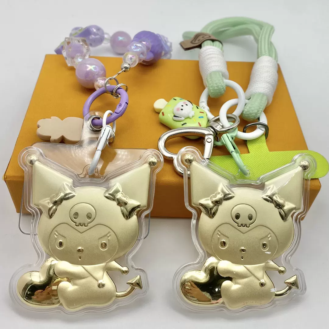 足金999黄金库洛米手机链挂绳包包挂件钥匙扣伴手节日礼物