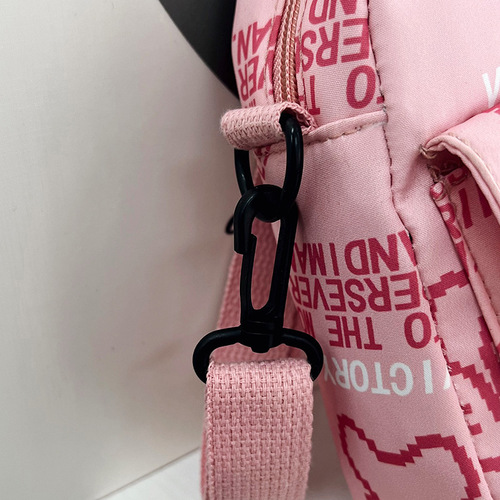 Versatile ins nylon bag for women’s mobile phone, cute small square bag, shoulder bag, fashionable graffiti polyester crossbody bag, painful bag