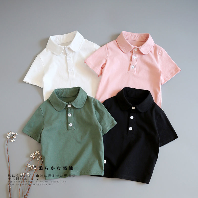 Baby, Small, Medium and Large Children's Polo Shirt Short-Sleeved T-Shirt for Boys and Girls Lapel Cotton Shirt Cross-Border Type a Pure Cotton Baby, Small, Medium and Large Children's Polo Shirt Short-Sleeved T-Shirt for Boys and Girls Lapel Cotton Shirt Cross-Border Type a Pure Cotton