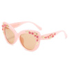 Fashionable retro glasses solar-powered, sunglasses, 2023, flowered, cat's eye, wholesale