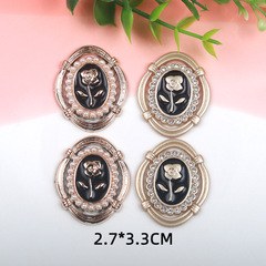 廠家批發ABS材質玫瑰花徽章DIY奶油膠配件髮夾胸針配飾鞋服輔料