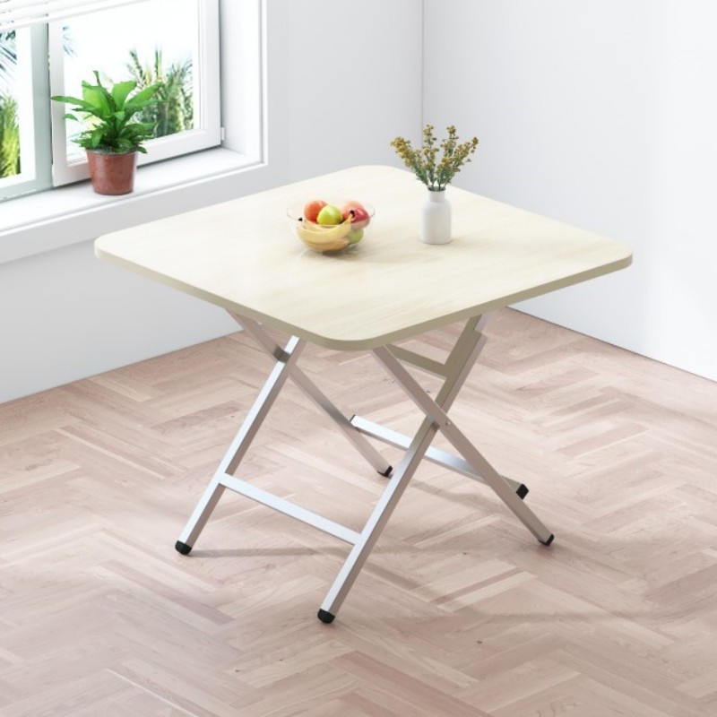 Mesa plegable, mesa de comedor casera, mesa de comedor portátil simple, mesa cuadrada de alquiler, mesa cuadrada simple de comedor