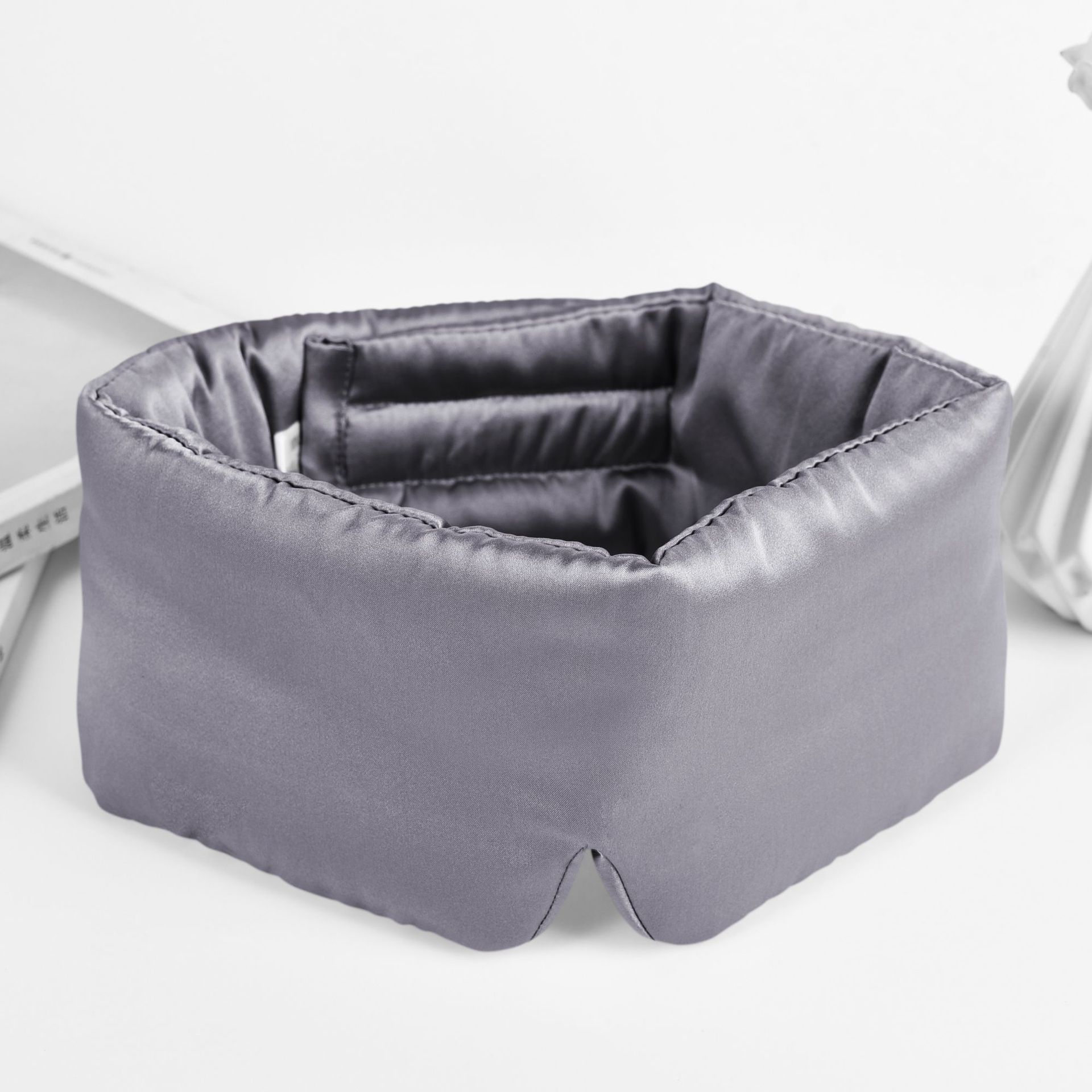 Máscara de ojo de seda de mora Máscara de ojo de seda de velcro