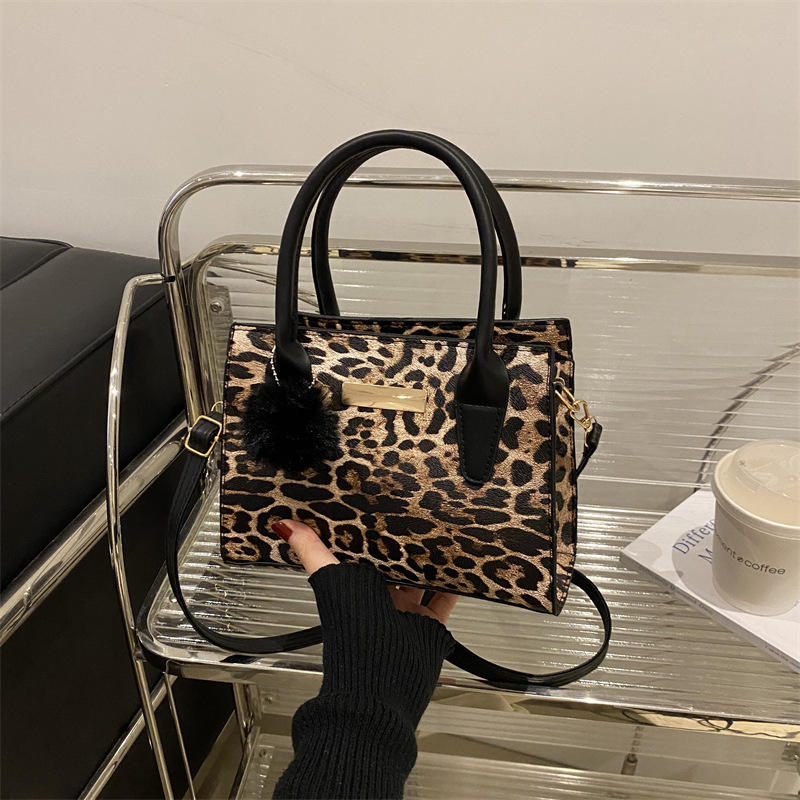 2024, nuevo leopardo personalidad bolso de hombro, moda casual, bolso de moda, bolso de moda, bolso pequeño, bolso cuadrado