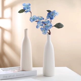 简约陶瓷磨砂长颈花瓶摆件北欧创意装饰花瓶摆件礼品