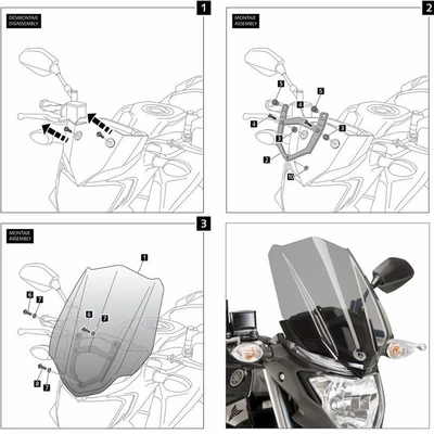 Suitable for Yamaha: Motorcycle front windshield