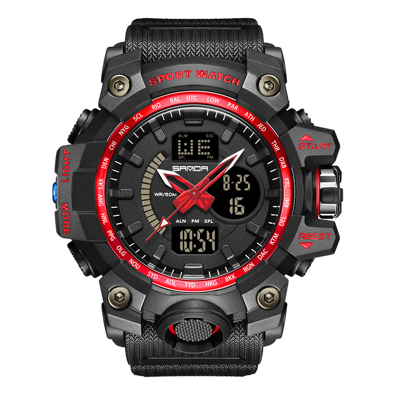 SANDA 3132 reloj electrónico de los hombres de moda personalizado reloj digital estudiante al aire libre impermeable reloj multifuncional