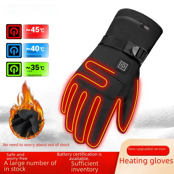 Electric heating gloves warm windproof waterproof motorcycle riding skiing heating gloves touch screen thickened winter cross-border