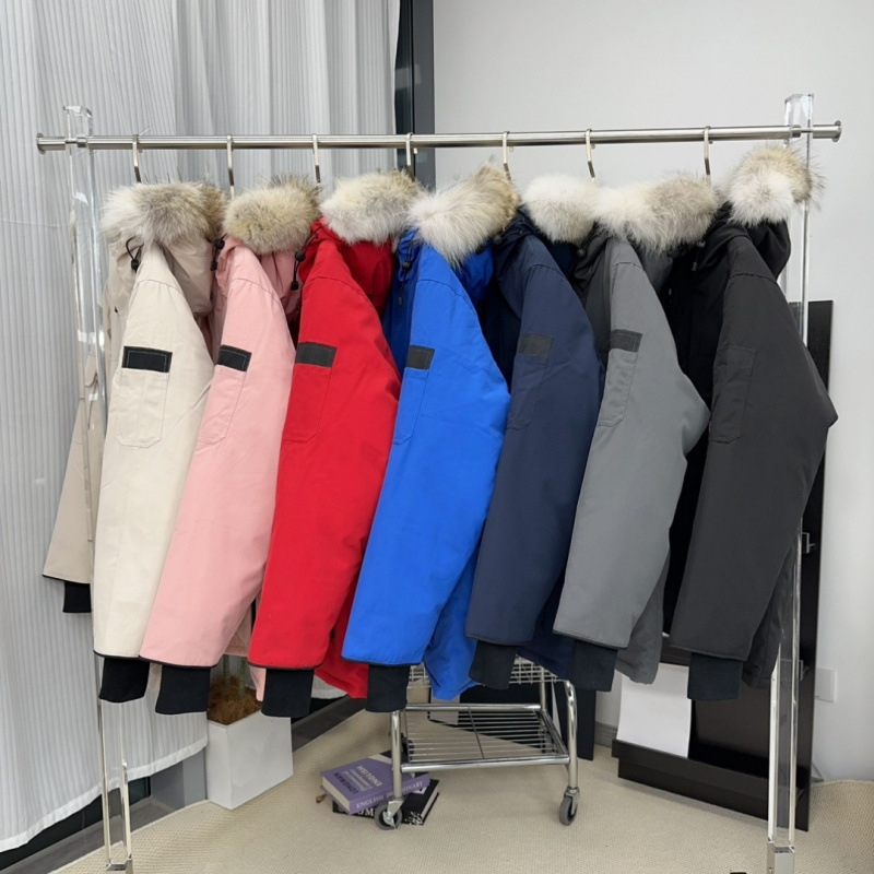 Canada Goose Style down Jacket, Same Model as Canadian Expedition 08, Ultra-Thick Wolf Fur, Unisex Mid-Length Parka Coat 4660m