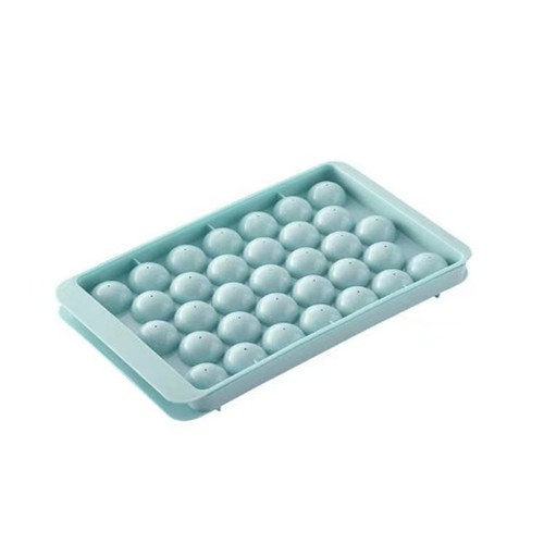Factory direct supply of food-grade covered ice tray 33-grid double-layer ice making mold creative round ball homemade ice cube ice partition