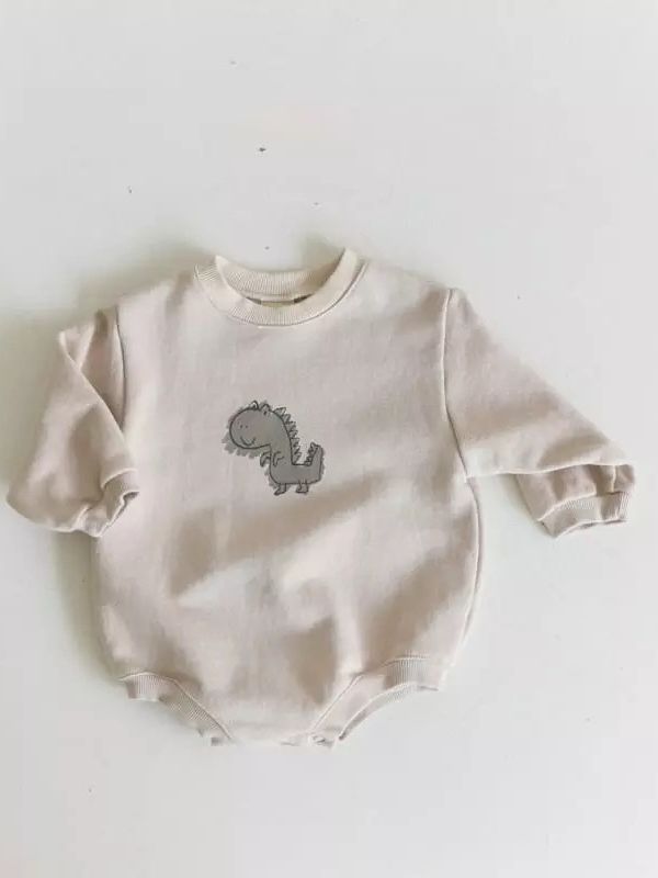 26 nuevos modelos de primavera de peleles para bebé estilo japonés y coreano, monos con estampado de dinosaurios estilo INS, peleles de manga larga para bebé.