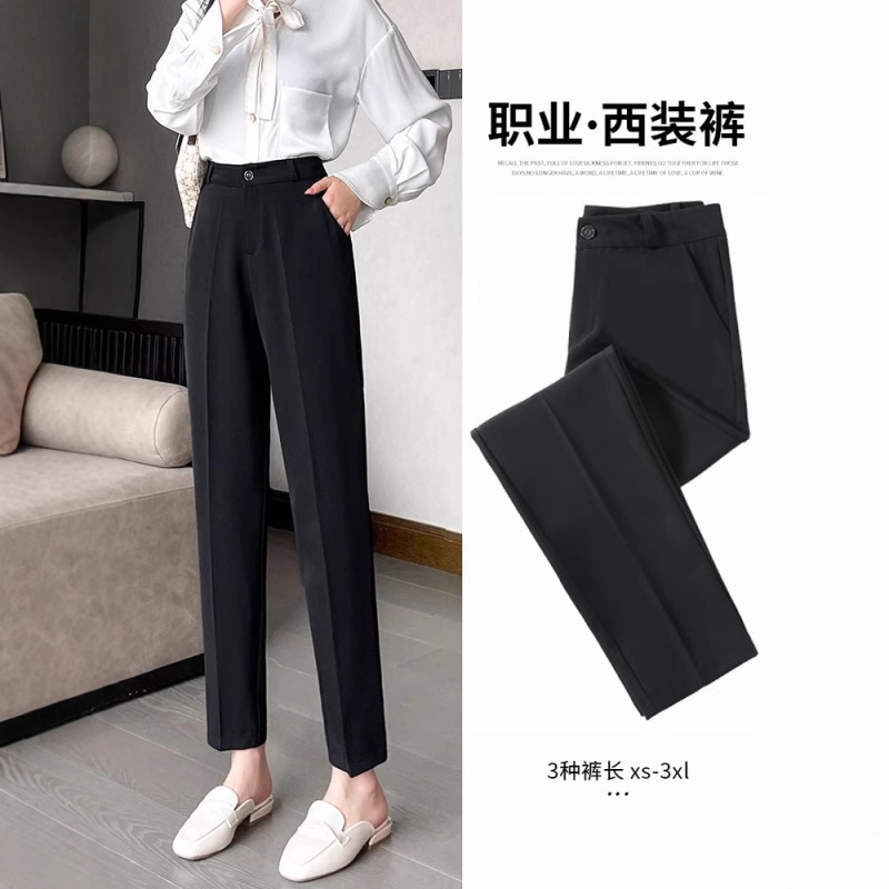 女性用プロフェッショナルパンツ、春秋ワークパンツ、高級ドレープスーツパンツ、小柄な人向けの9点シガレットパンツ、夏用薄手スタイル|undefined
