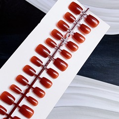 30片手工穿戴甲極簡紅葉流行百搭不傷指甲可拆卸成品甲片