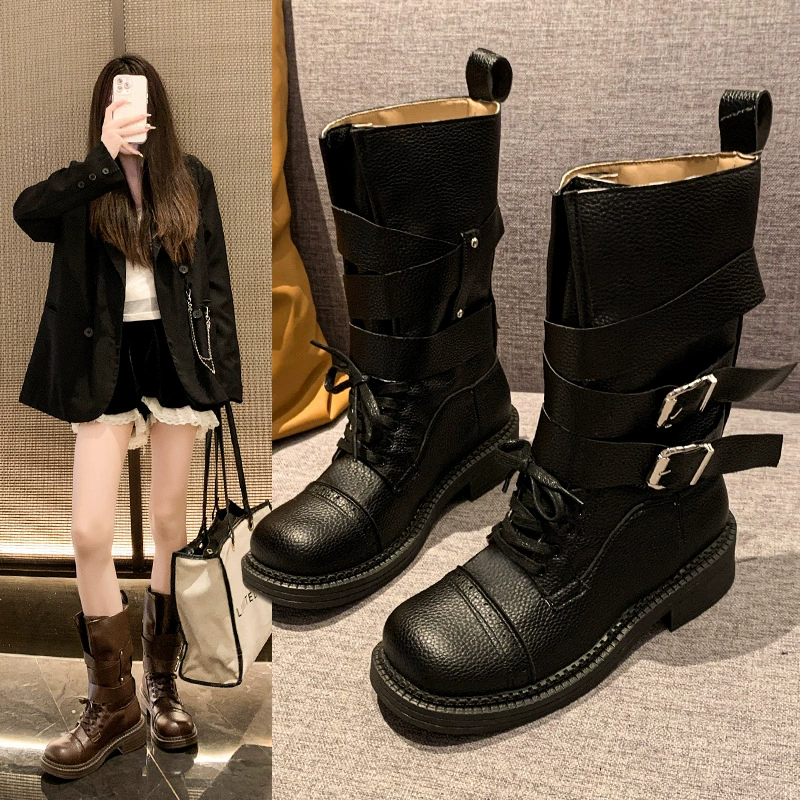 Martens, summer retro belt, buckle, universal low boots