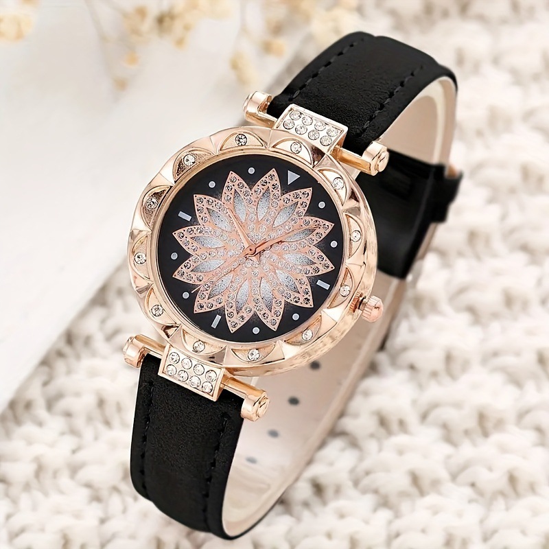 Elegant Flower Buckle Quartz Women's Watches display picture 4