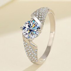 クロスボーダー熱売s925純銀莫桑石指輪軽豪華ファッション欧米アクセサリー女性スポット生放送卸売り
