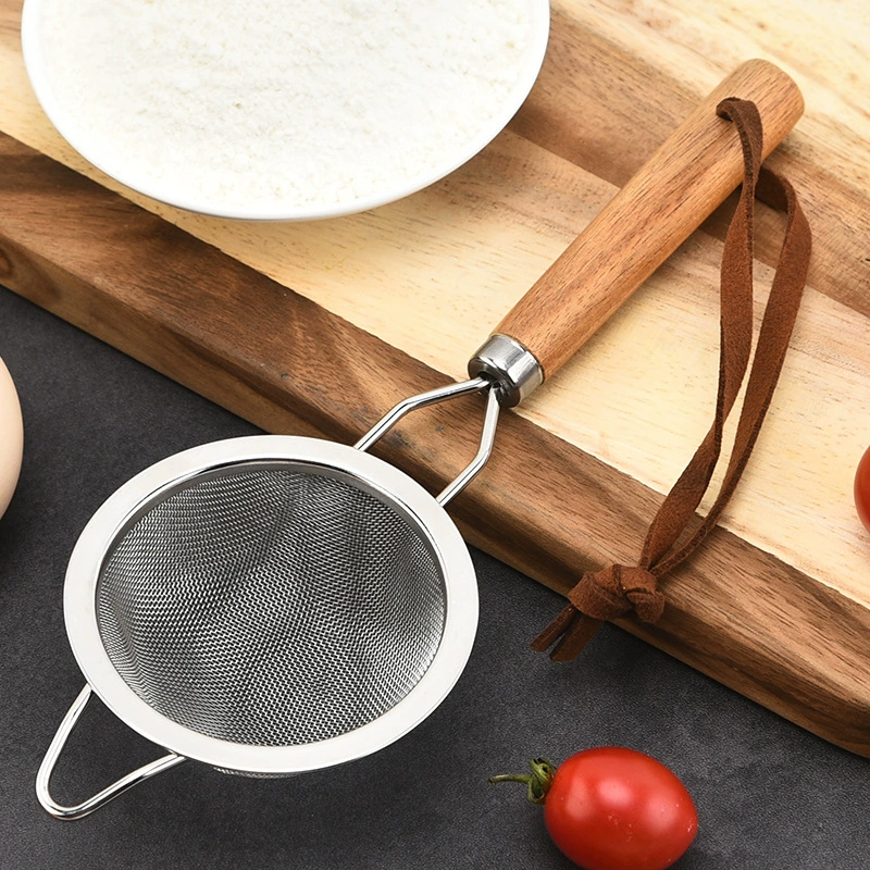 Новый 304 материал сахарной пудры сито с деревянной ручкой сито для выпечки ручной дозатор порошка сито для сока фильтр для чая