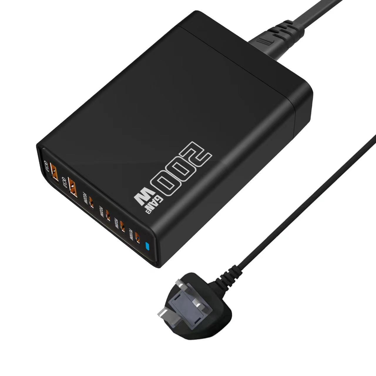 200 ワット窒化ガリウム Gan マルチポート充電器 4C2A デスクトップ充電ステーション PD100W フラッシュ充電多機能アダプタ