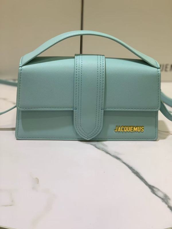 Jacquemus2025 本革新ニッチデザインフレンチフラップテクスチャードポータブルショルダークロスボディスモールスクエアバッグ|undefined