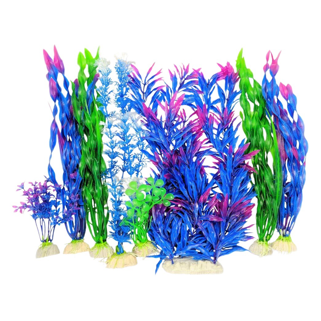 Acuario paisaje decoración simulación plantas acuáticas simulación planta decoración pecera plástico plantas acuáticas 8 plantas acuáticas mixtas traje