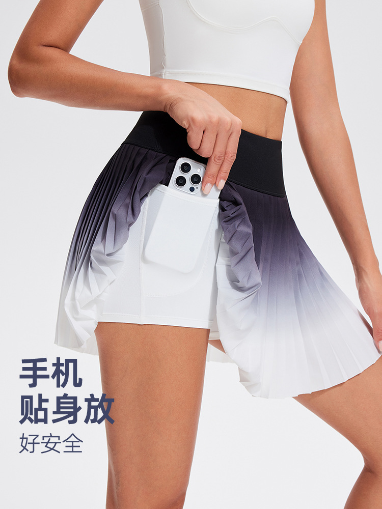 Nueva falda de bádminton de Caijue con degradado de color, de secado rápido, corte en A, para deportes al aire libre como bádminton, golf y tenis.