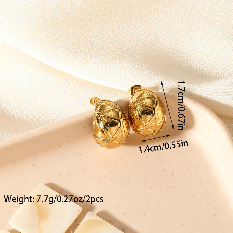 10g Weight Titanium Steel Ear Needle Material Ear Studs Classification 1 Pair Quantity Daily, Street Occasion Titanium Steel Material Geometric Pattern All Seasons Season Women's Gender Plating Design Retro, Commute Style 1 Pair Retro Commute Geometric Plating Titanium Steel Ear Studs 40