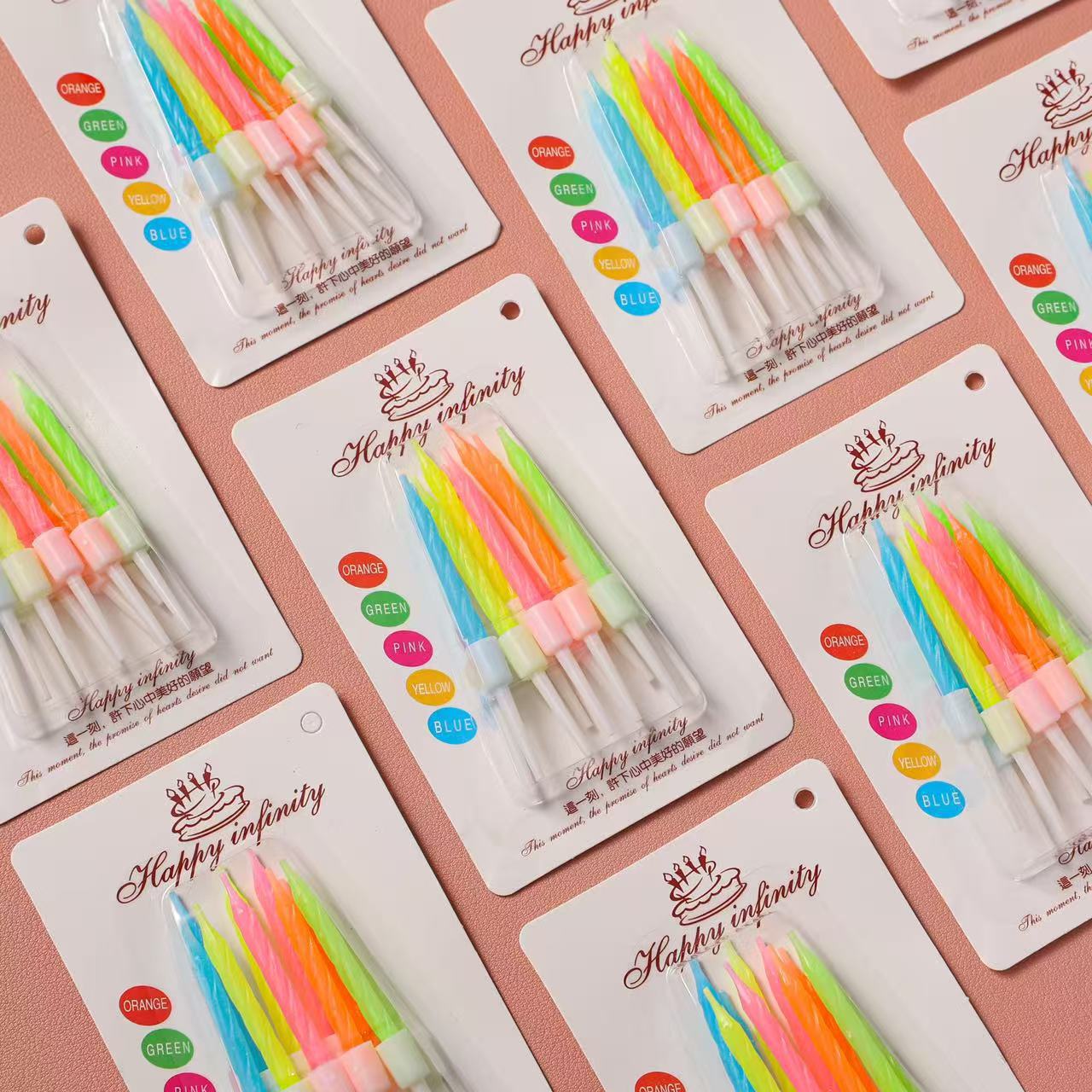 Small colorful card-sucking birthday candles children's party thread…