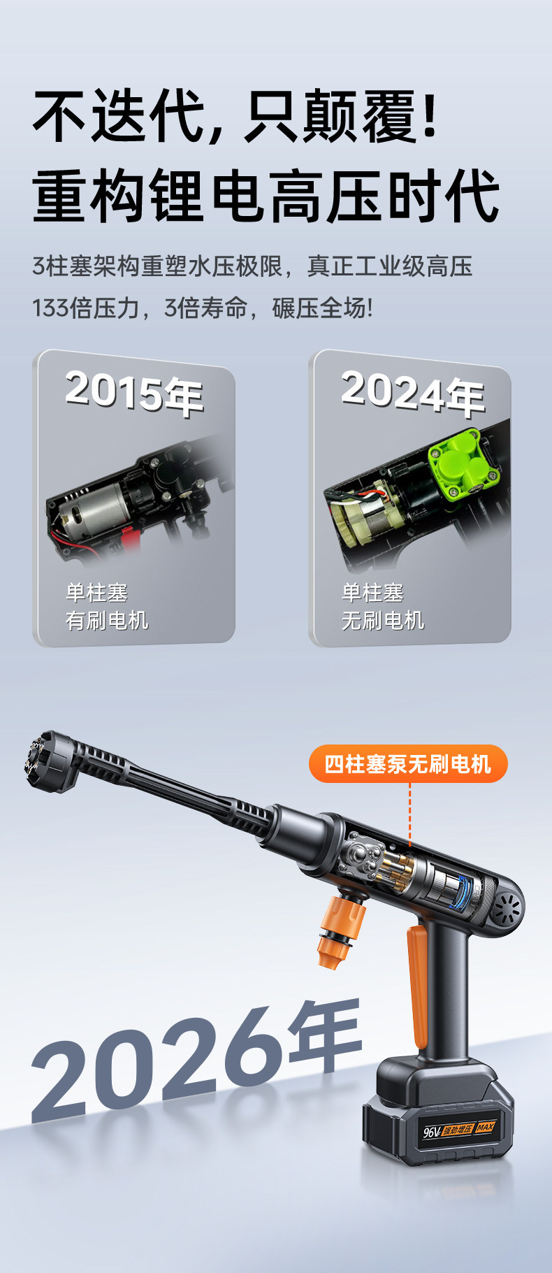 Wireless Car Washing Machine High-Pressure Water Gun for Home Use 2026 New Model Lithium Battery High-Pressure Booster Pump Floor Washer Window Cleaner