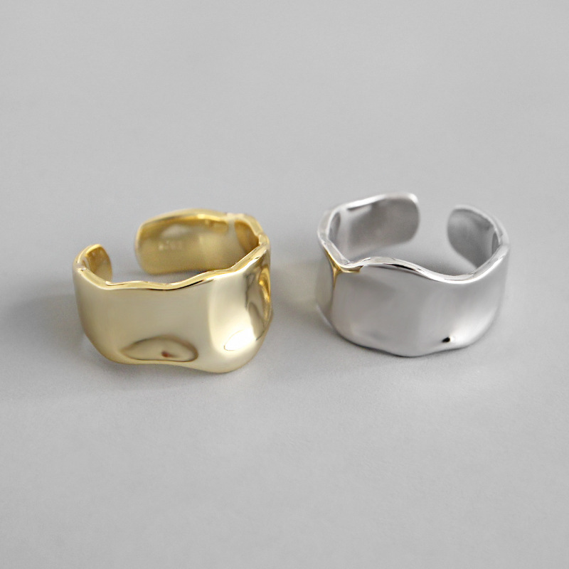 European and American fashion ring new irregular concave open ringpicture22