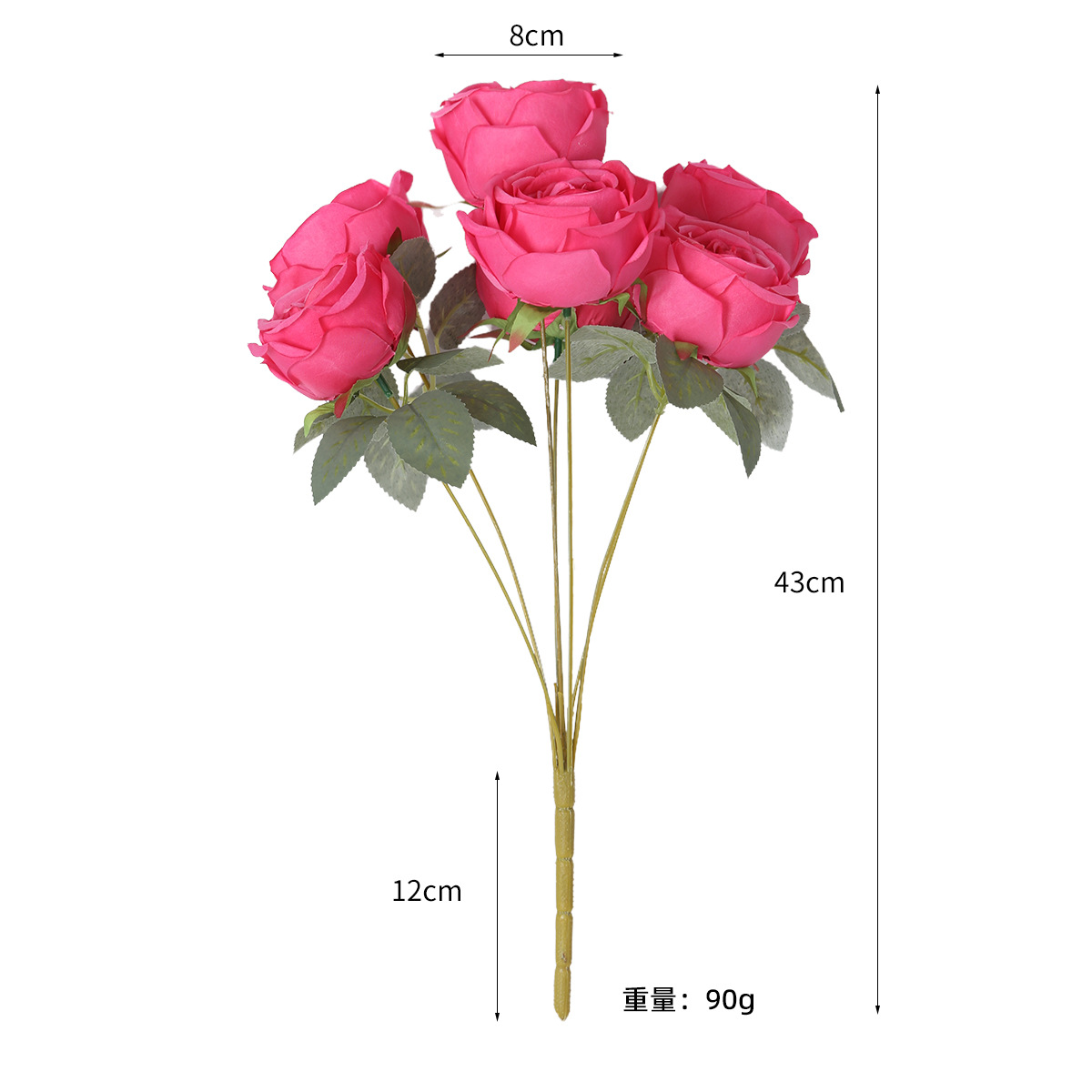 Simulación de 7 flores falsas de rosa princesa escritorio sala de estar DIY decoración de la habitación de bodas de mano accesorios de fotografía de flores