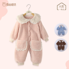 Carefully selected baby coral fleece rompers, adorable lace-trimmed loose-fitting cotton outfits—perfect for winter outings and cozy infant wear.