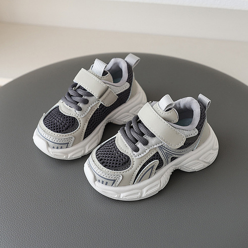 Spring and autumn boys and baby shoes children's sneakers dad breathable running shoes 1-3 years old 5 girls and children's soft-soled mesh shoes