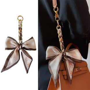 Silk Scarf Pendant, High-End Jewelry Bag Pendant, Bag Pendant, Letter Decoration, Bow, Hand-Woven Accessories