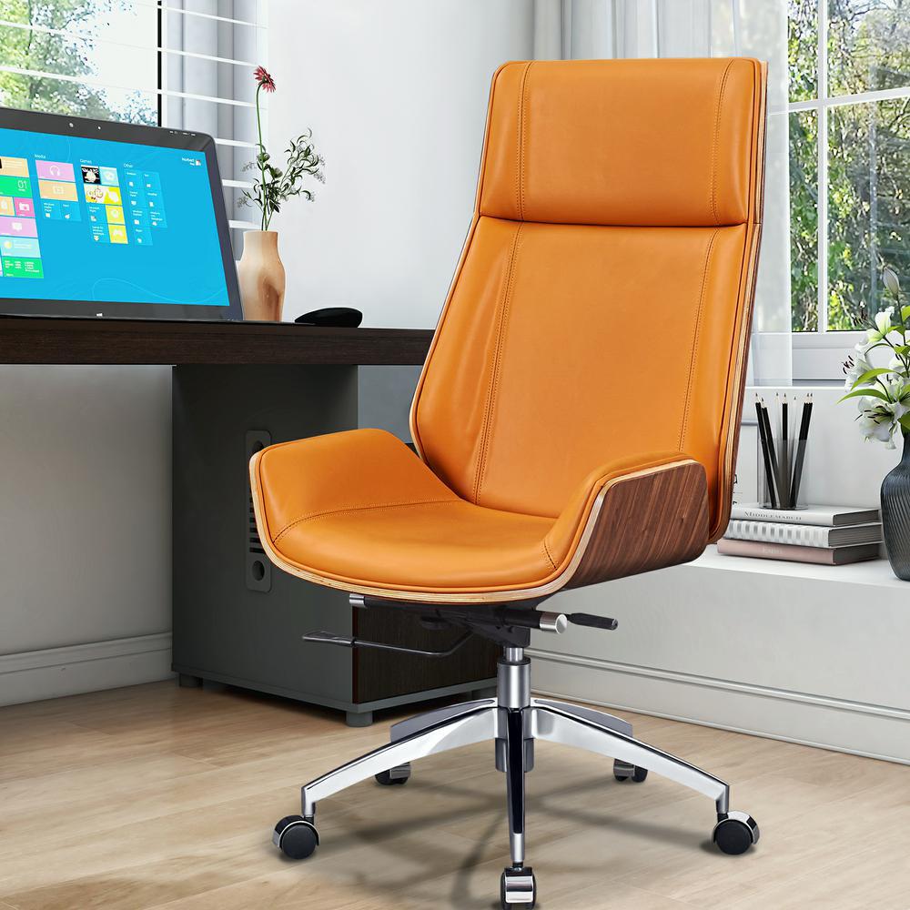 HJ310C 新品办公椅欢乐颂旋转办公椅真皮办公椅海外仓一件代发